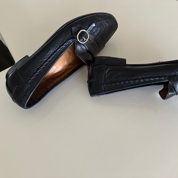 Black Italian Bergamo Leather Shoes (11M)-Worn, Cared For, Trees Included,..... - Picture 2 of 5